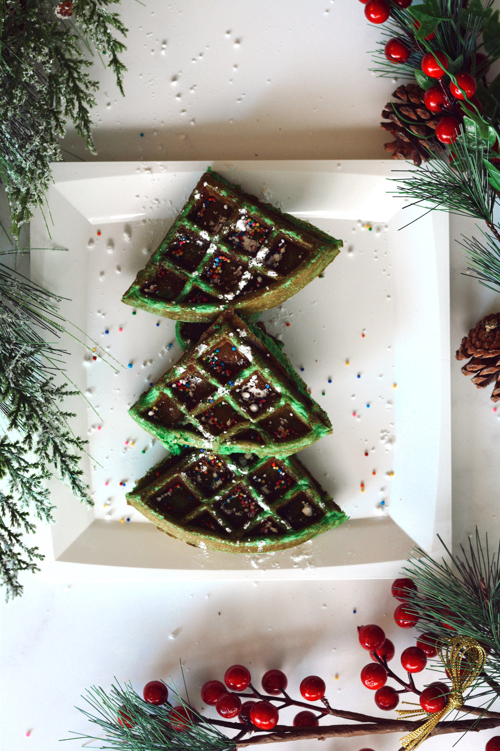 Christmas Tree Waffles con Harina Procakes 